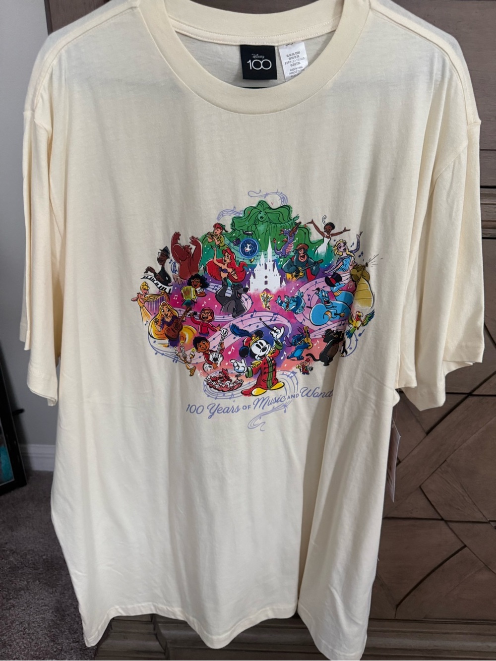 Disney 100 Cream Graphic Kids T-Shirt - Mickey & Characters